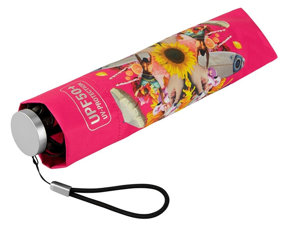 Minimax Paraplu UPF50+ 92 cm polyester zwart roze
