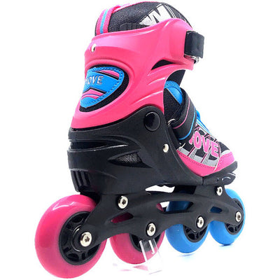 Move Inline skates Fast semi-softboot verstelbaar roze blauw maat 38-41