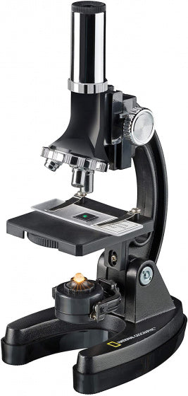 Microscopio Nacional Geográfico con una maleta 33 cm de acero negro de 24 piezas