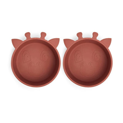 Nuuroo Alex Silicone Deep Plate 2-Pack Giraf
