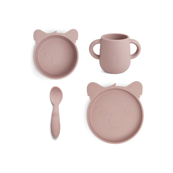 Cena di silicone Nuuroo Lykke Set da 4 pacchetti koala-woodrosis