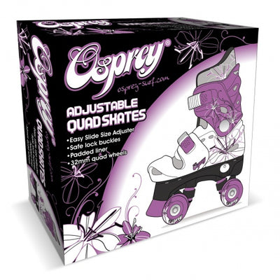Patines de rodillo niñas ajustables tamaño púrpura blanco 32-36