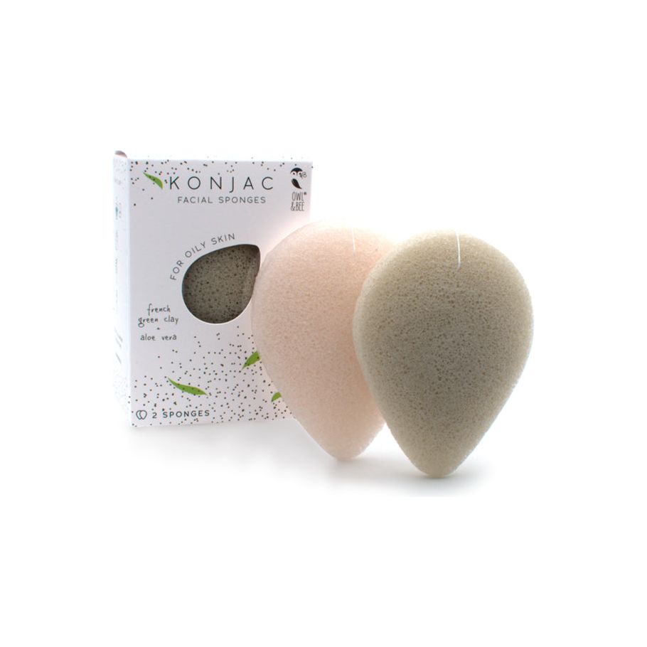 Owl Bee Konjac Spugne facciali Fible Skin 2 pezzi