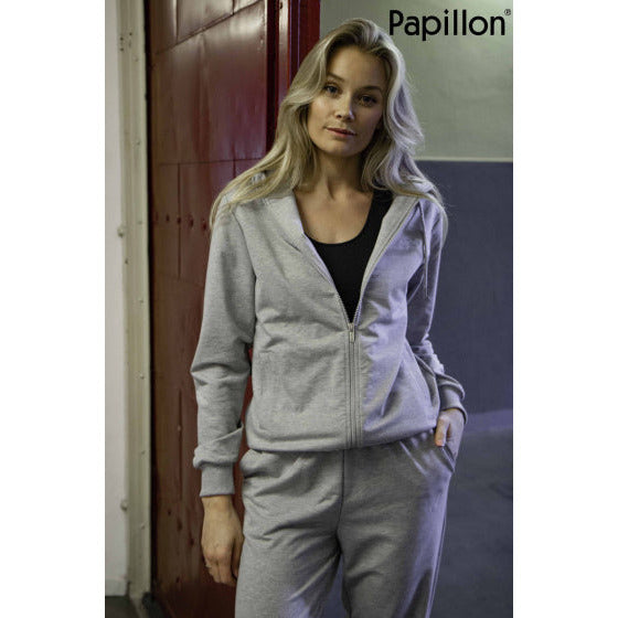 Papillon Pantalones de sudor de sudor Damas Tamaño gris M