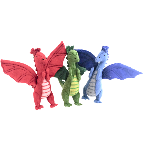 Papoose juguetes grandes dragones 3pc