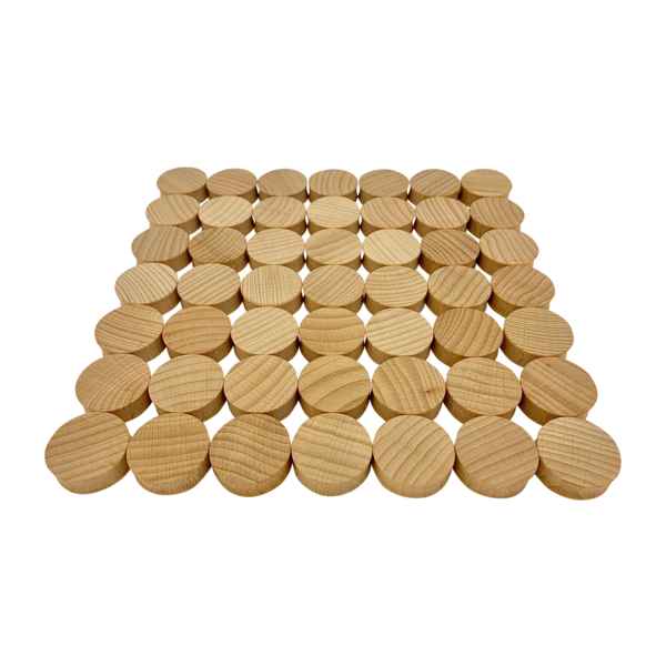 Papoose juguetes mini cóncavo natural 3cm 49pc