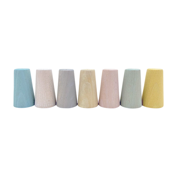 Papoose juguetes mini conos pastel 7pc