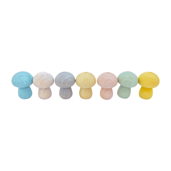 Papoose juguetes mini hongo pastel 7pc