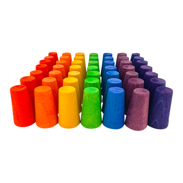 Papoose juguetes mini conos arcoiris 49pc