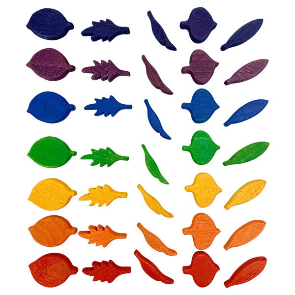 Papoose juguetes mini forma de hoja de arco iris 35pc