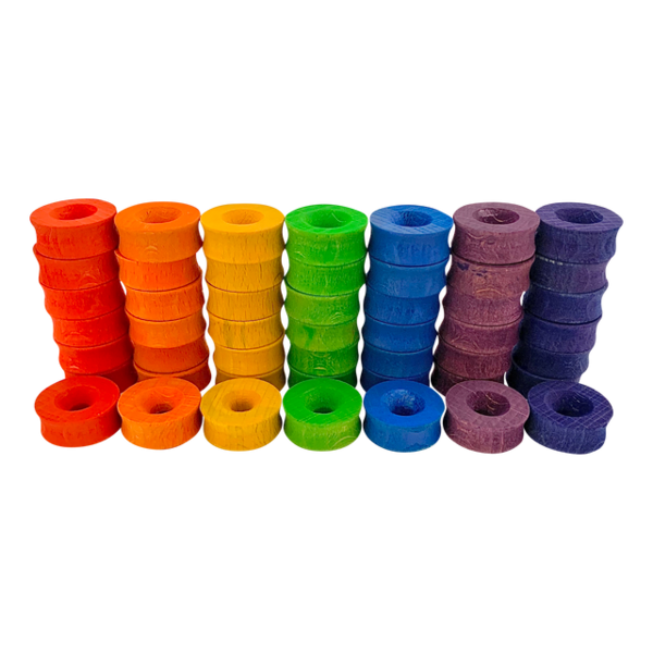 Papoose Toys Mini Rainbow Ring 2.5cm 49pc