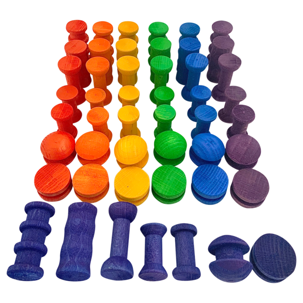 Papoose juguetes mini carrete arcoiris 49pc