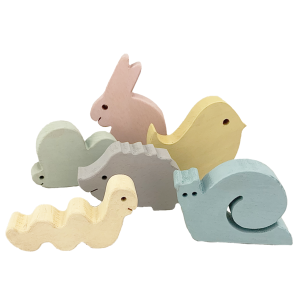Papoose juguetes pastel jardín de madera 6pc