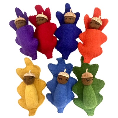 Papoose Toys Papoose Toys Rainbow Acorn Babies 7pc