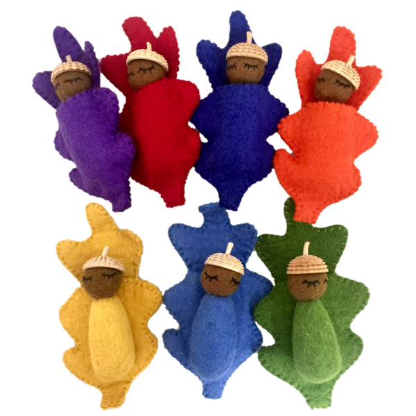 Giocattoli papoose Rainbow Acorn Babies 7pc
