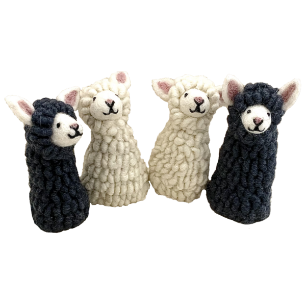 Papoose juguetes de oveja títeres de dedo 4pc