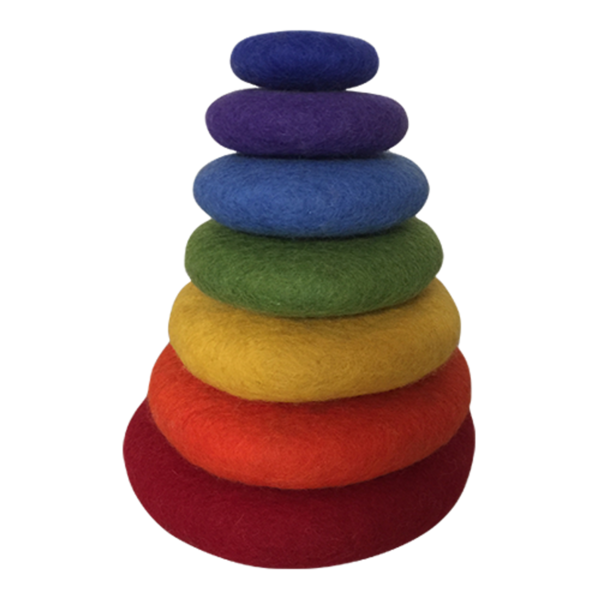Papoose juguetes cortos de apilamiento arcoiris set 7pc