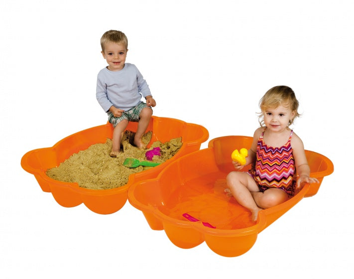 Sandbox di giocattoli Paradiso con granchio di coperchio 96 x 68 x 18 cm arancione