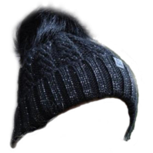 Piri sport Muts Glitter Beanie acryl zwart one-size