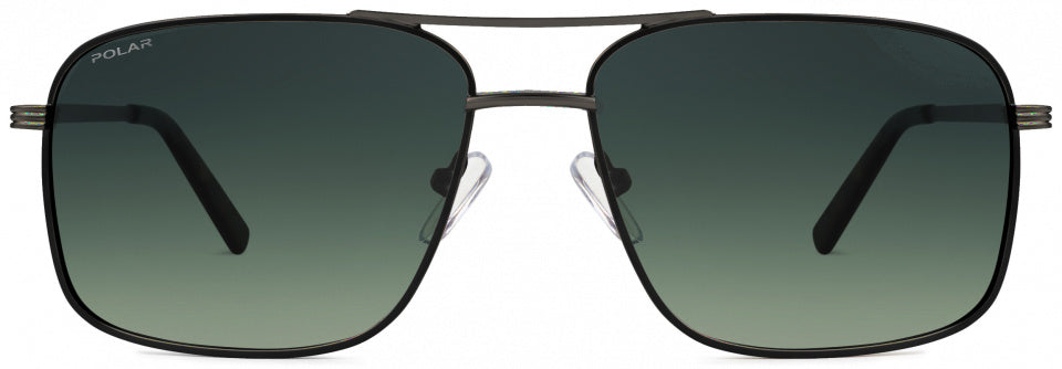 Gafas de sol Aviator 672 Cat polarizado. 3 plateado de acero inoxidable negro