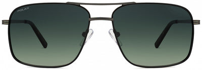 Gafas de sol Aviator 672 Cat polarizado. 3 plateado de acero inoxidable negro