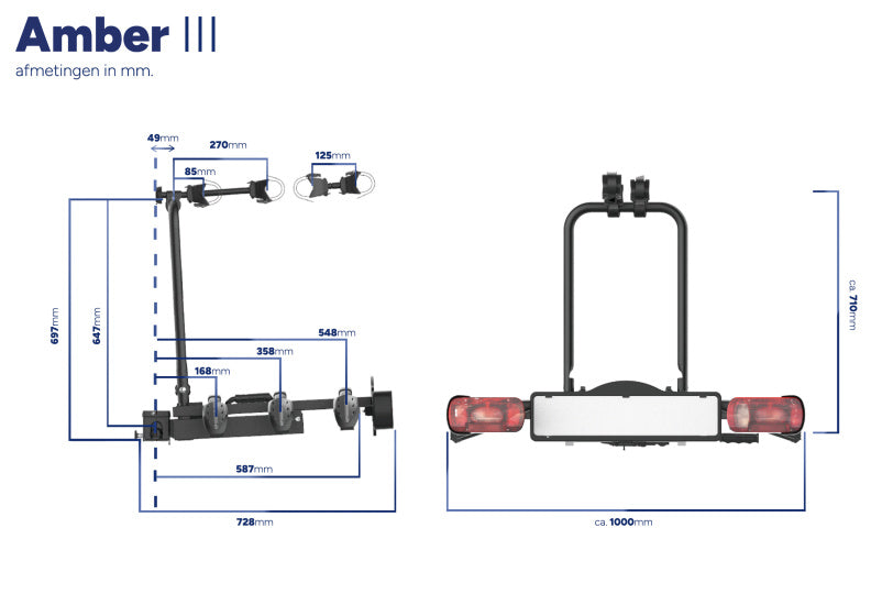 Pro-user Amber III Trekhaak Fietsendrager 7 13-polig max. 60 kg