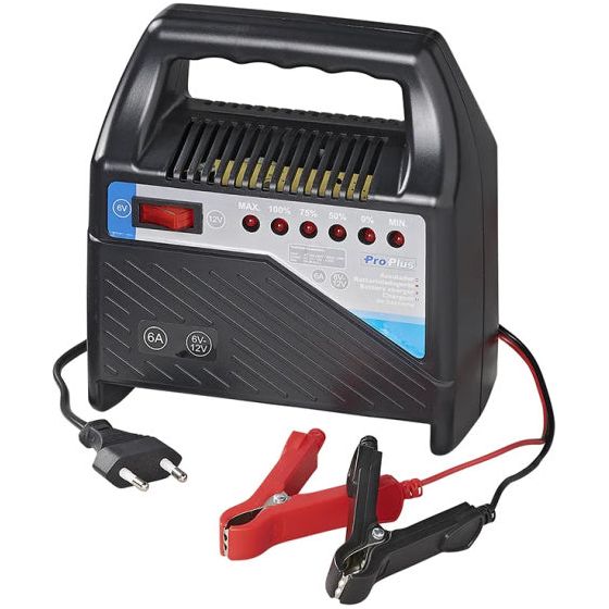 Caricatore della batteria Proplus 6 12 Volt 6 Ampère 20+Ah Black