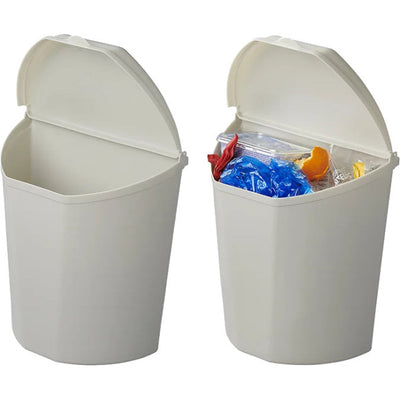 Binete de desecho con tapa de 6 litros de 29.5 cm de gris claro