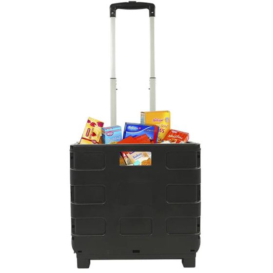 Trolle di bagagli con cassa pieghevole 40 litri 25 kg di nero
