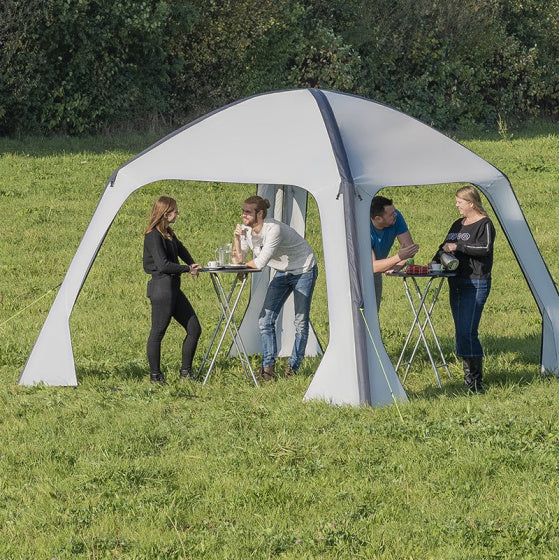 Proplus Partytent opblaasbaar 365 x 365 cm lichtgrijs
