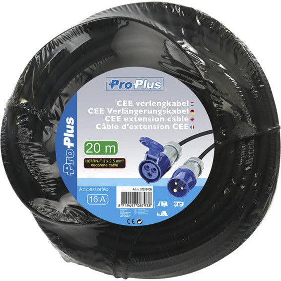 Proplus Extension Cable CEE 20 metros 3x2.5mm² Azul negro