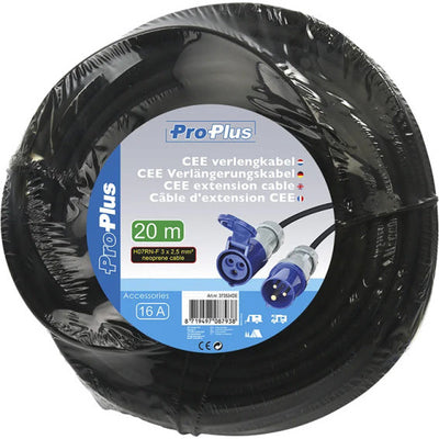 Proplus Verlengkabel CEE 20 meter 3x2,5mm² zwart blauw