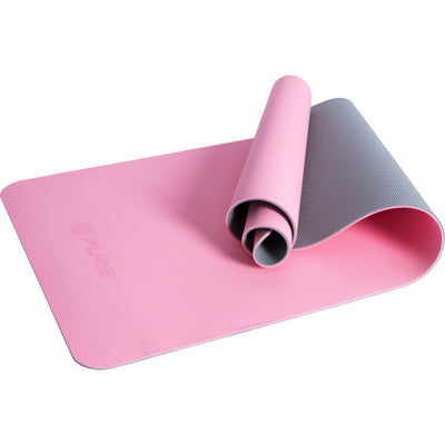 Pure2improve Yogamat 173 x 58 cm elastomeer rubber roze