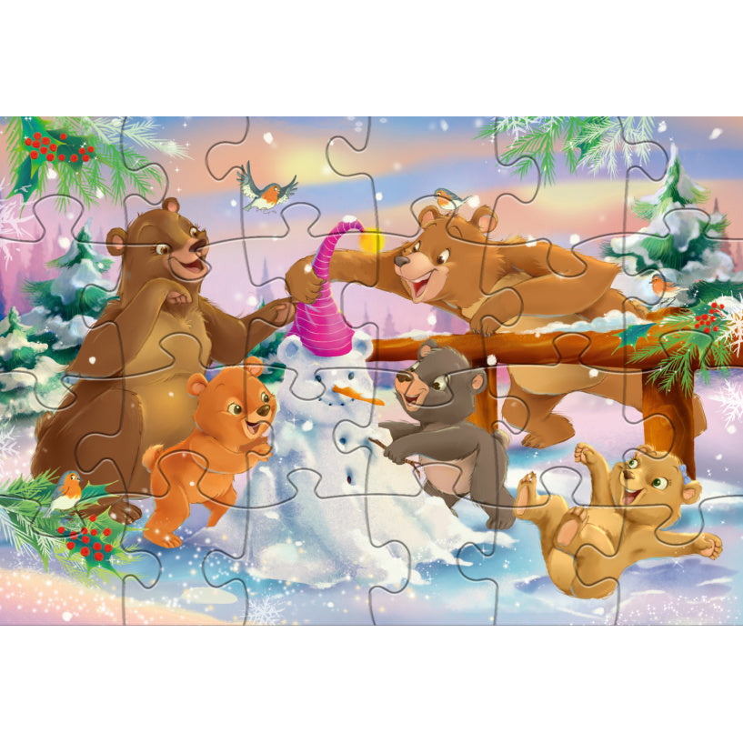 Rebo Productions Christmas Bears LegPuzzel Junior 24 24 pezzi