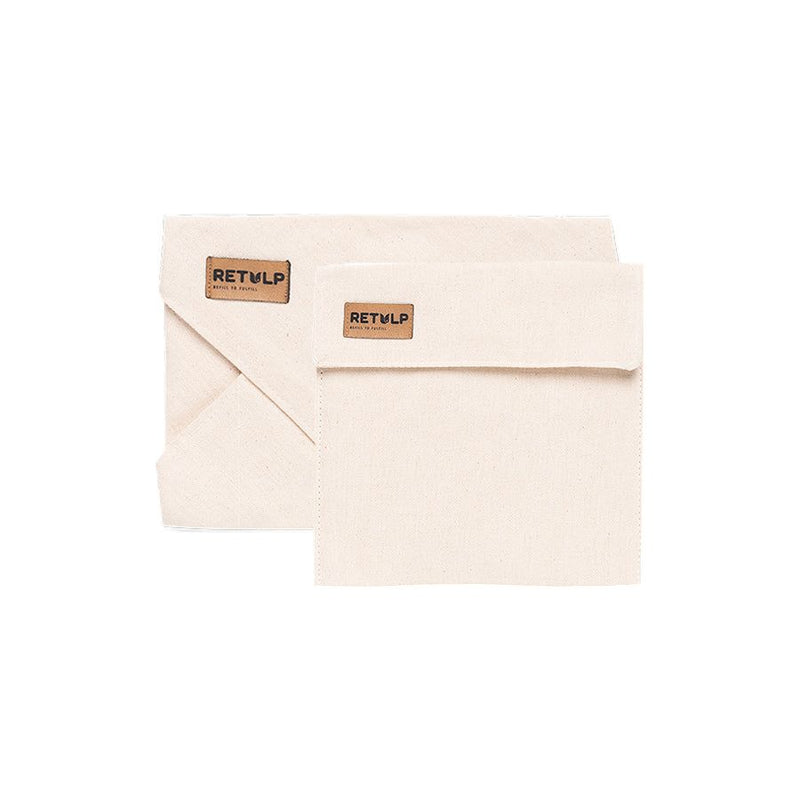 Retulp pranzo wrap + borse da stoccaggio set di cotone di 2