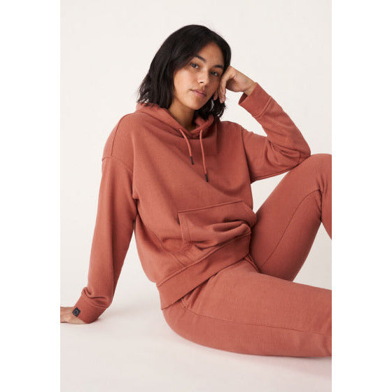 Röhnisch Hoodie Essential dames biologisch katoen oudroze mt XS