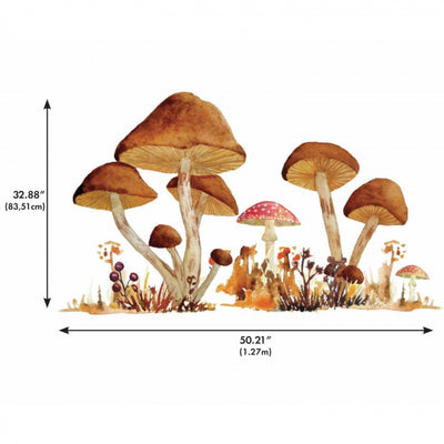 Roommates Muursticker Mushroom junior 83,51 x 127 cm bruin