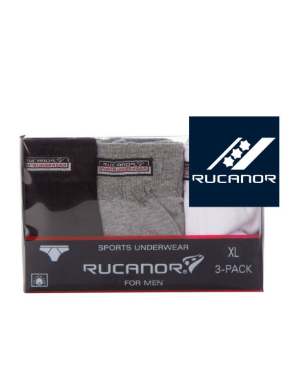 Rucanor Box Slips Hombres de 3 paquetes de 3 paquetes negros Tamaño blanco M.