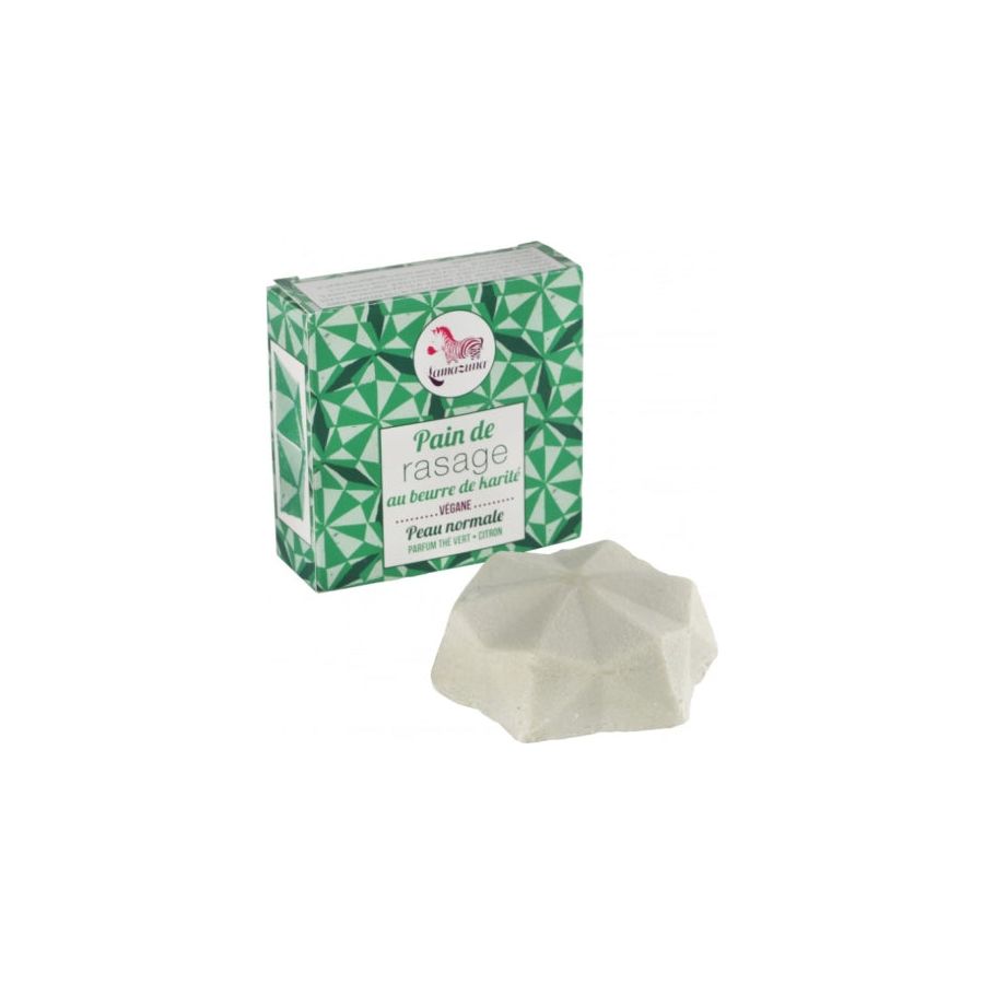 Jabón de afeitado de Lamazuna en bloque de té verde con limón