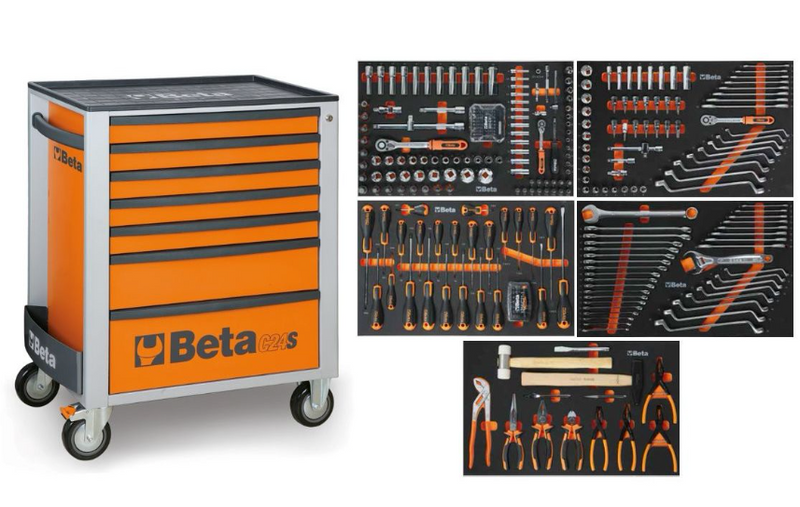 Beta utensile 7 cassetti arancione incl