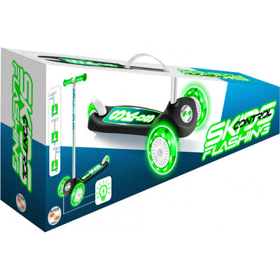 Skids control Flashing 3-wiel Kinderstep Voetrem Groen Zwart