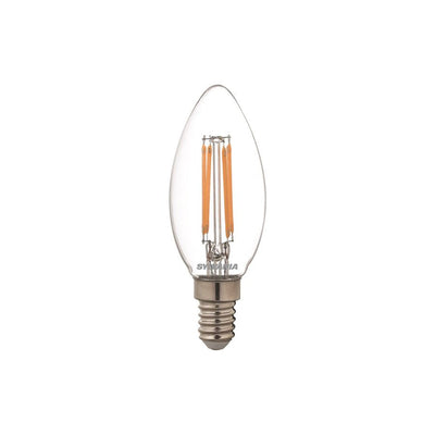 Vela de lámpara LED de Sylvania E14 470 LM transparente Dimmable