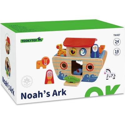 Toky Toky Noah's Ark Houten Vormboot 24 mesi 18 pezzi