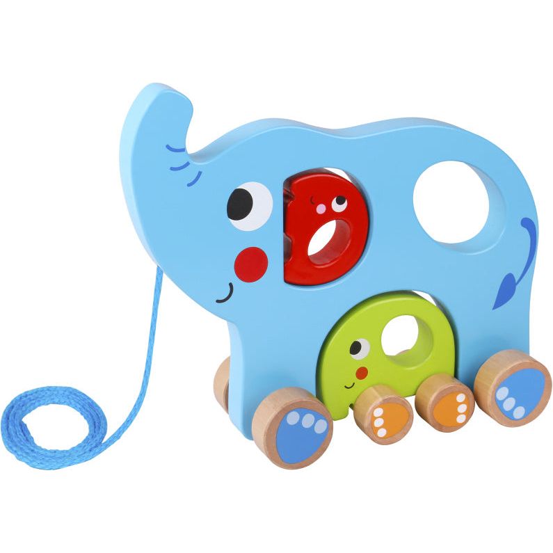 Tanken TOKY ELEPHANT TREK LEGNO Figura 18 mesi blu 3 pezzi