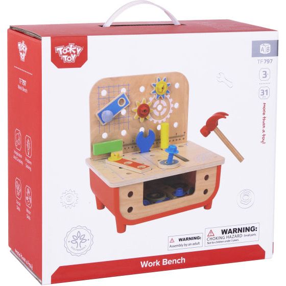 Toyy Toy Toy Educational Wooden Toy Workbench 31 pezzi