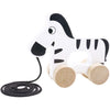 Tooky toy Zebra Houten Trekfiguur 18 maanden Zwart Wit