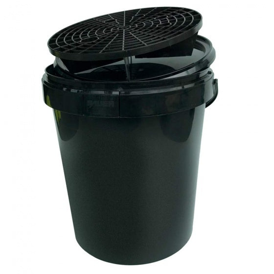 Cubo de paseo vudú con tapa y cuadrícula 15 litros negros