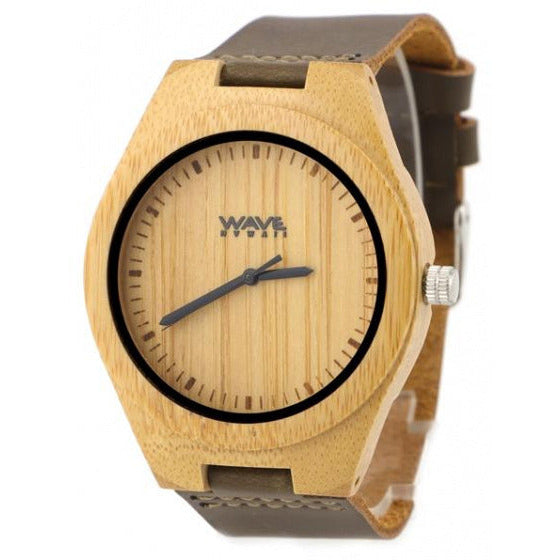 Wave Hawaii Watch Citizen Miyota Men 4,5 cm Bamboo Brown