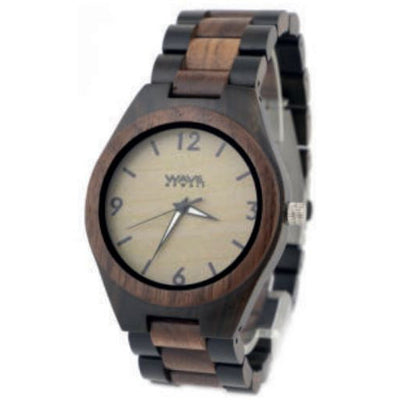 Wave Hawaii Watch Walnut Men 4 cm in pelle in legno marrone