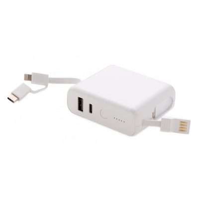 Powerbank con caricabatterie wireless 7,2 cm ABS bianco